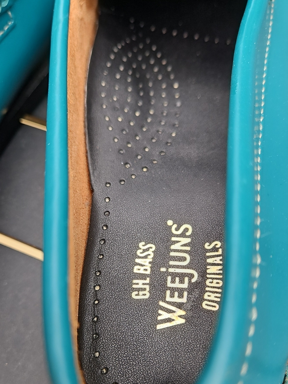 G.H. Bass & Co. Teal Leather Penny Loafers - Picture 5 of 7